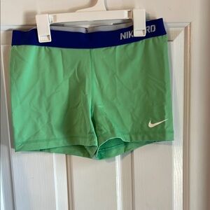 Nike Mint Green Shorts with Blue Waistband